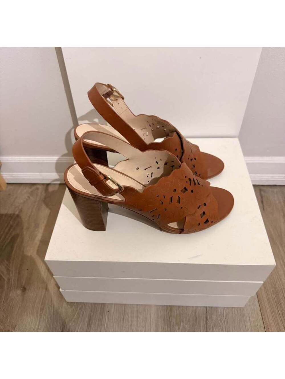 Cole Haan Heeled Open-toe Sandals Camel Women's 8.5